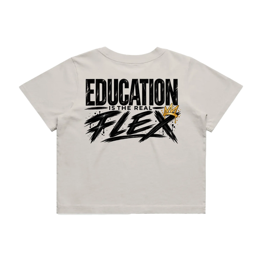 The Real Flex Crop Tee - Faded Bone