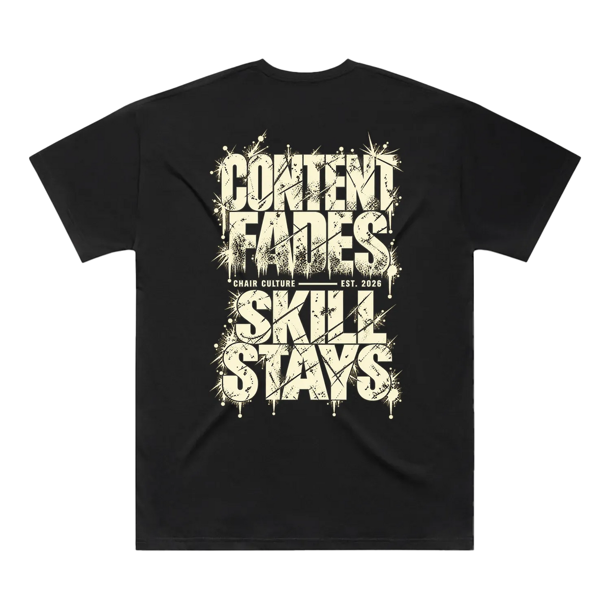 Content Fades Oversized Tee - Black